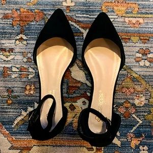 Point Toed Ankle Strap Flats